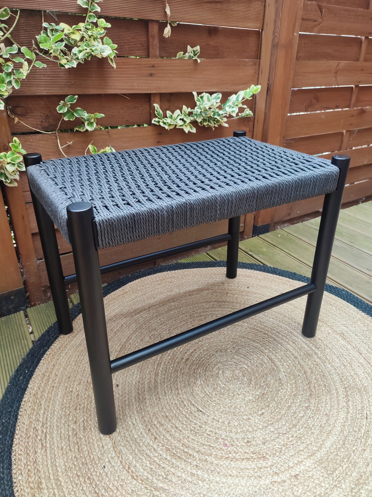 Black corded bench /stool