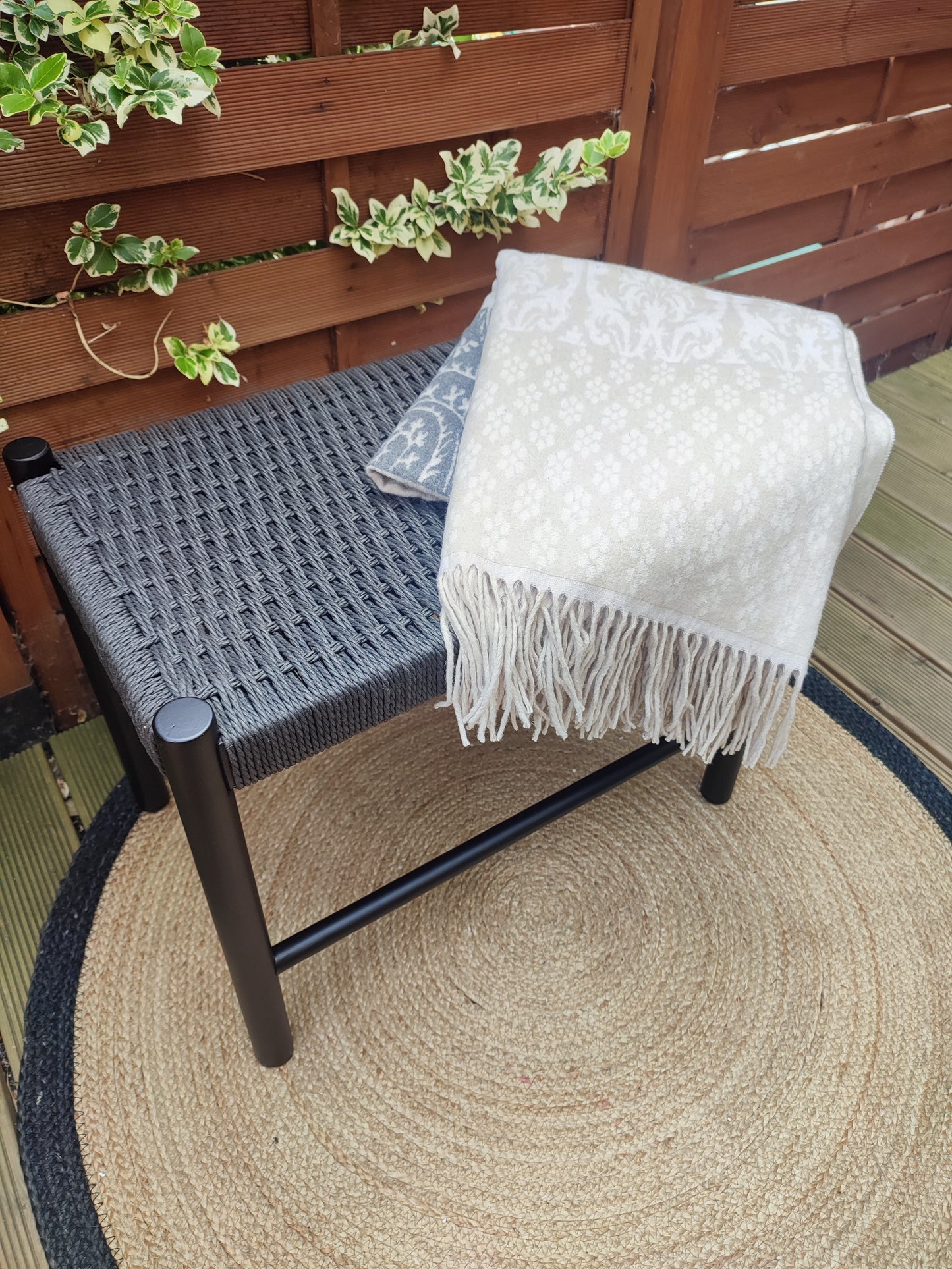 Black corded bench /stool