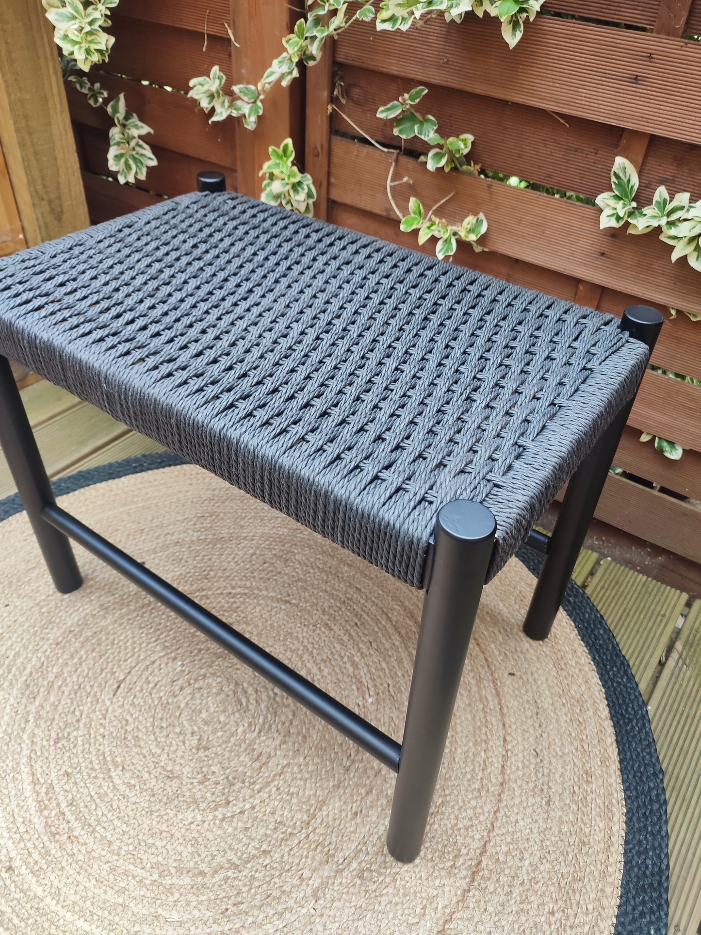 Black corded bench /stool
