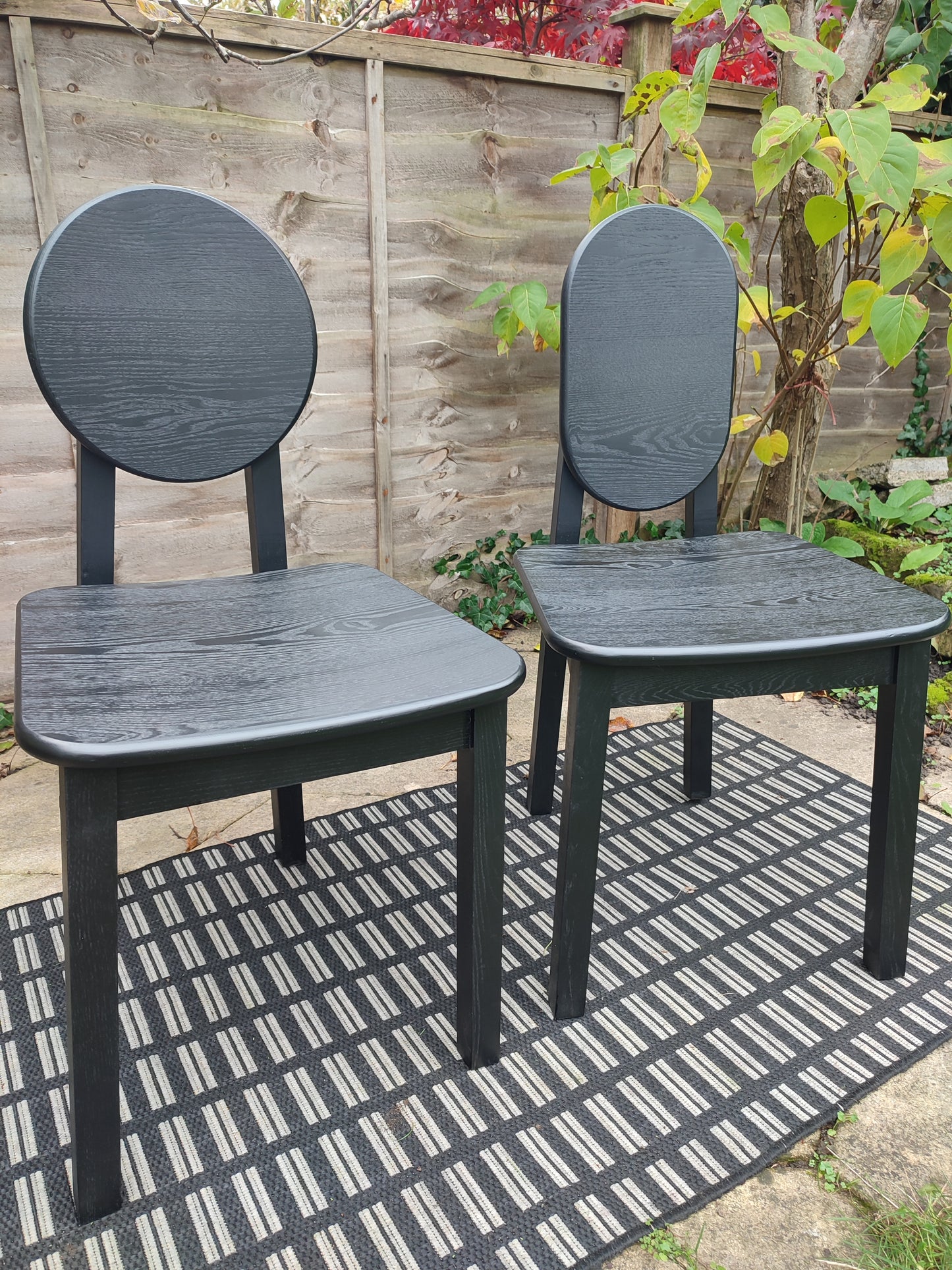 Set of 4 Black Tribal Ash Chairs
