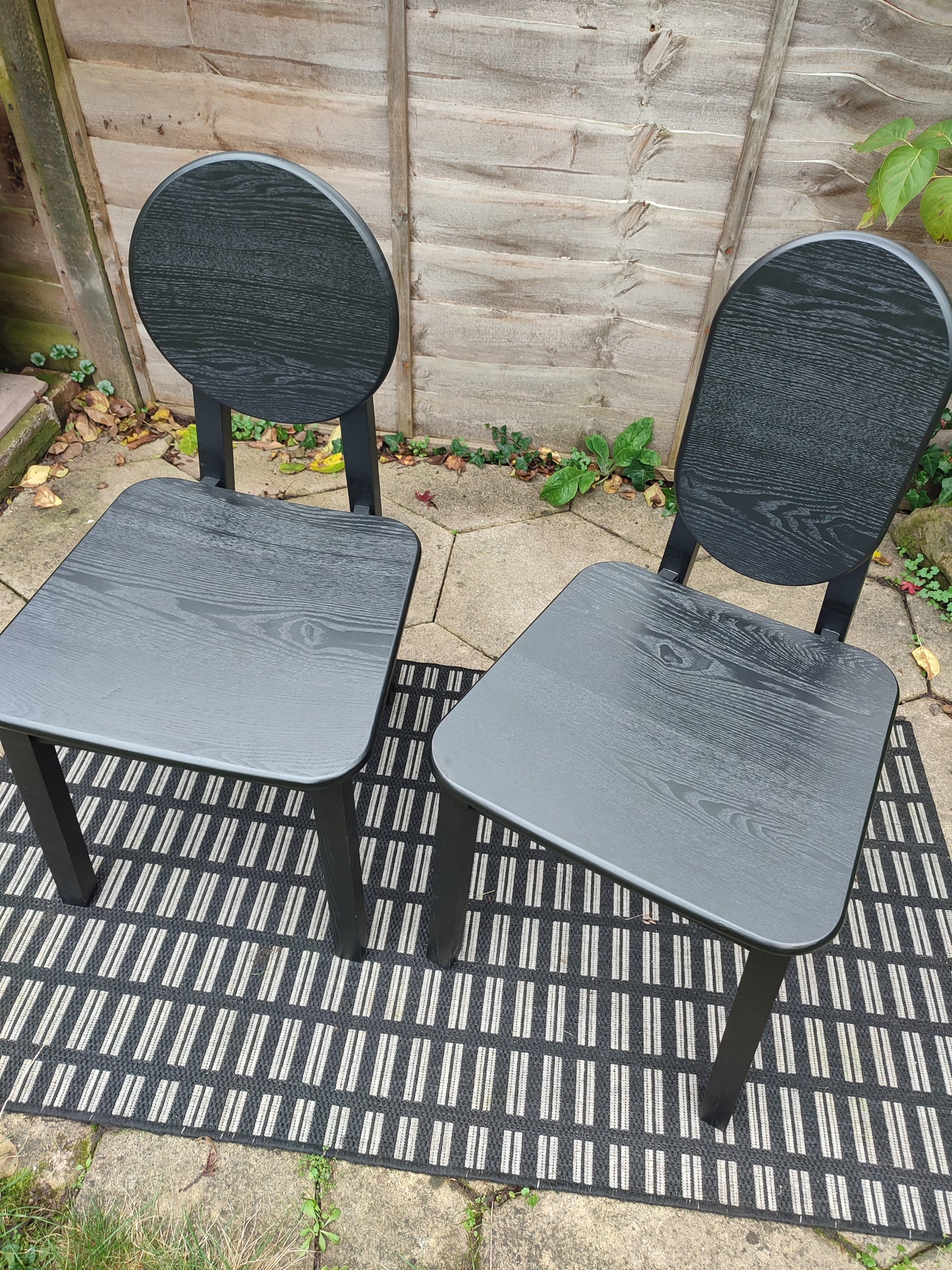 Set of 4 Black Tribal Ash Chairs