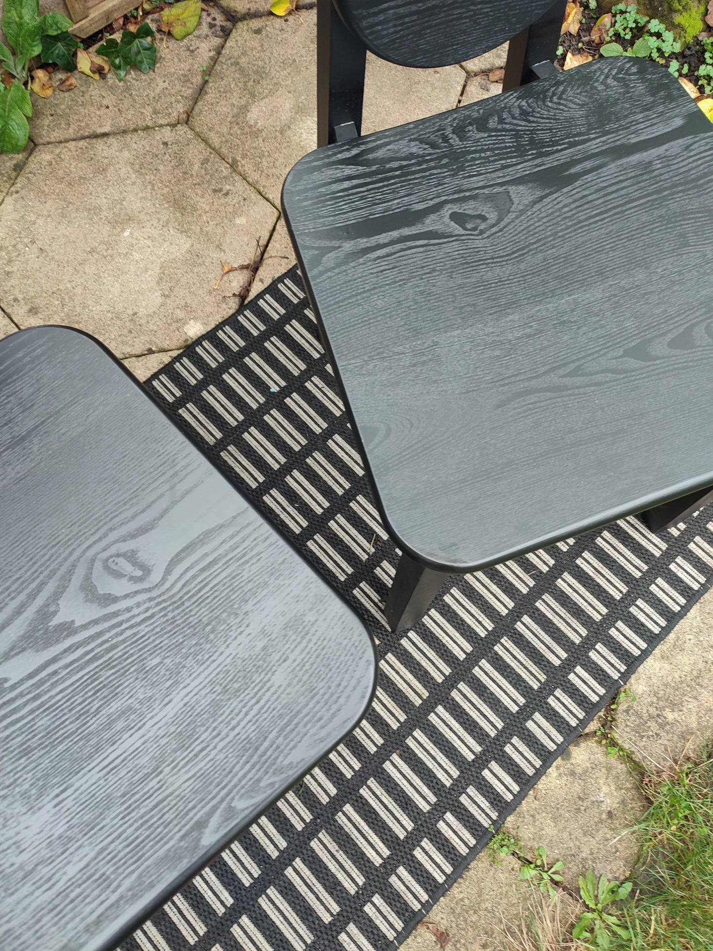Set of 4 Black Tribal Ash Chairs