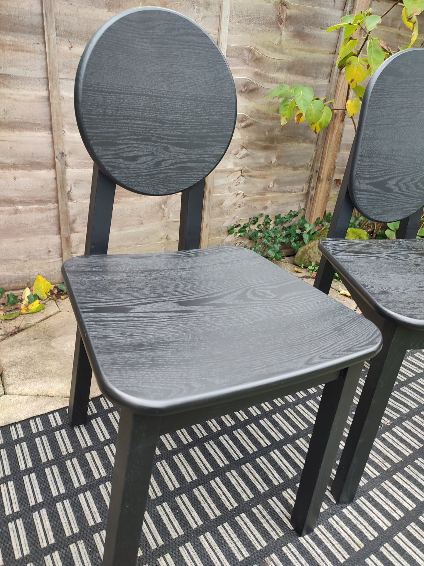 Set of 4 Black Tribal Ash Chairs