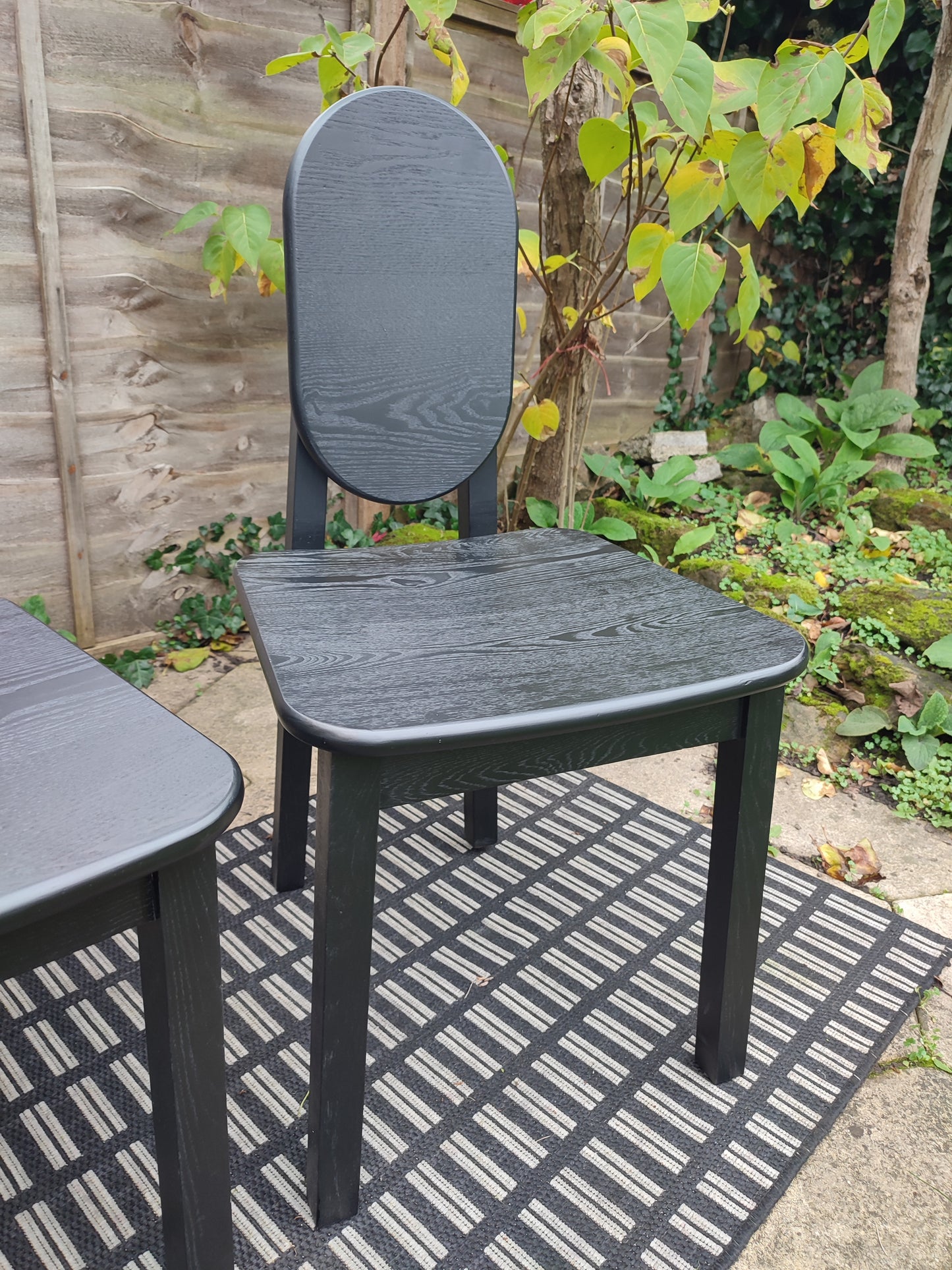 Set of 4 Black Tribal Ash Chairs