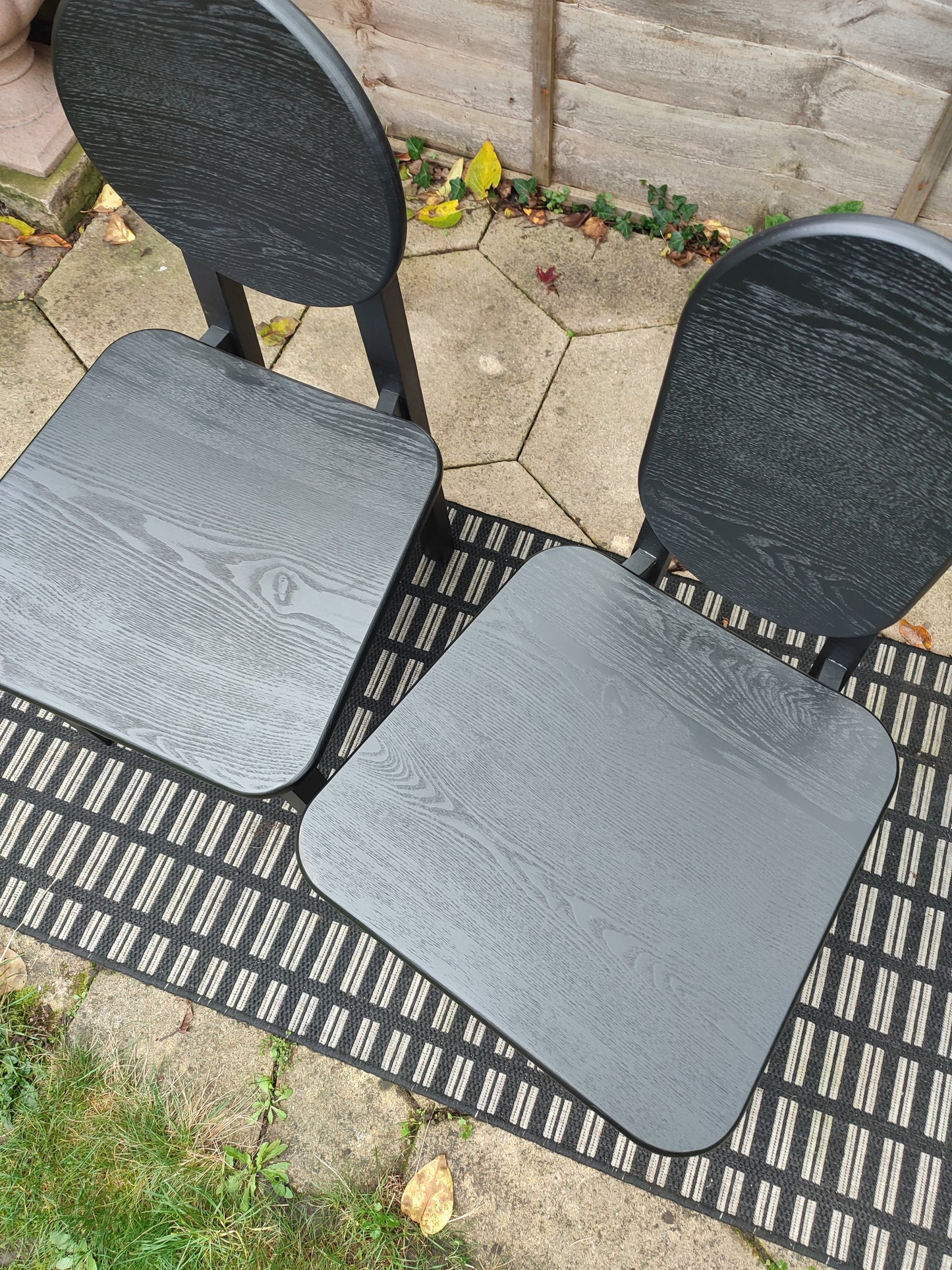 Set of 4 Black Tribal Ash Chairs