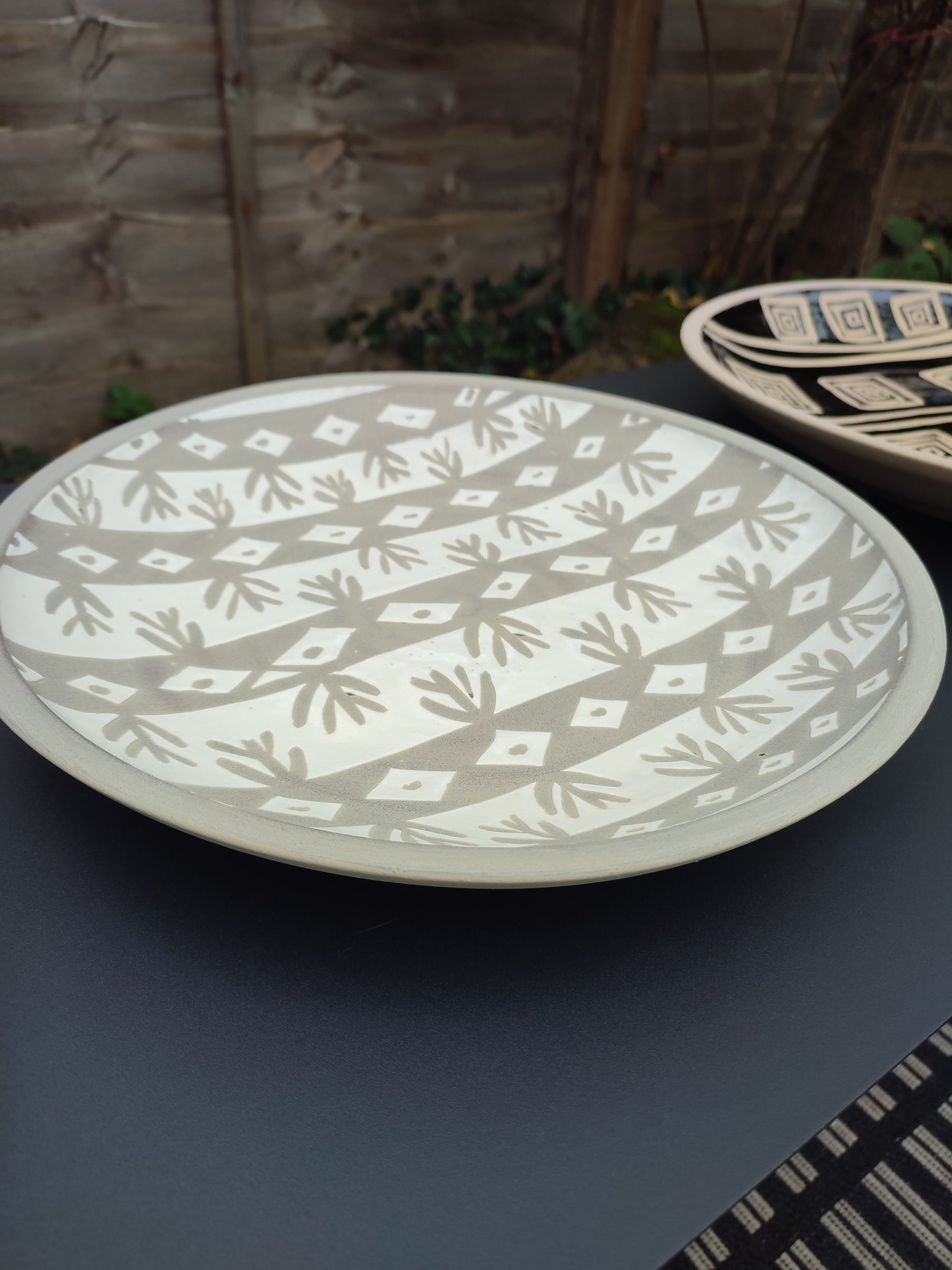 Large Hand Thrown Tribal Pattern Platters