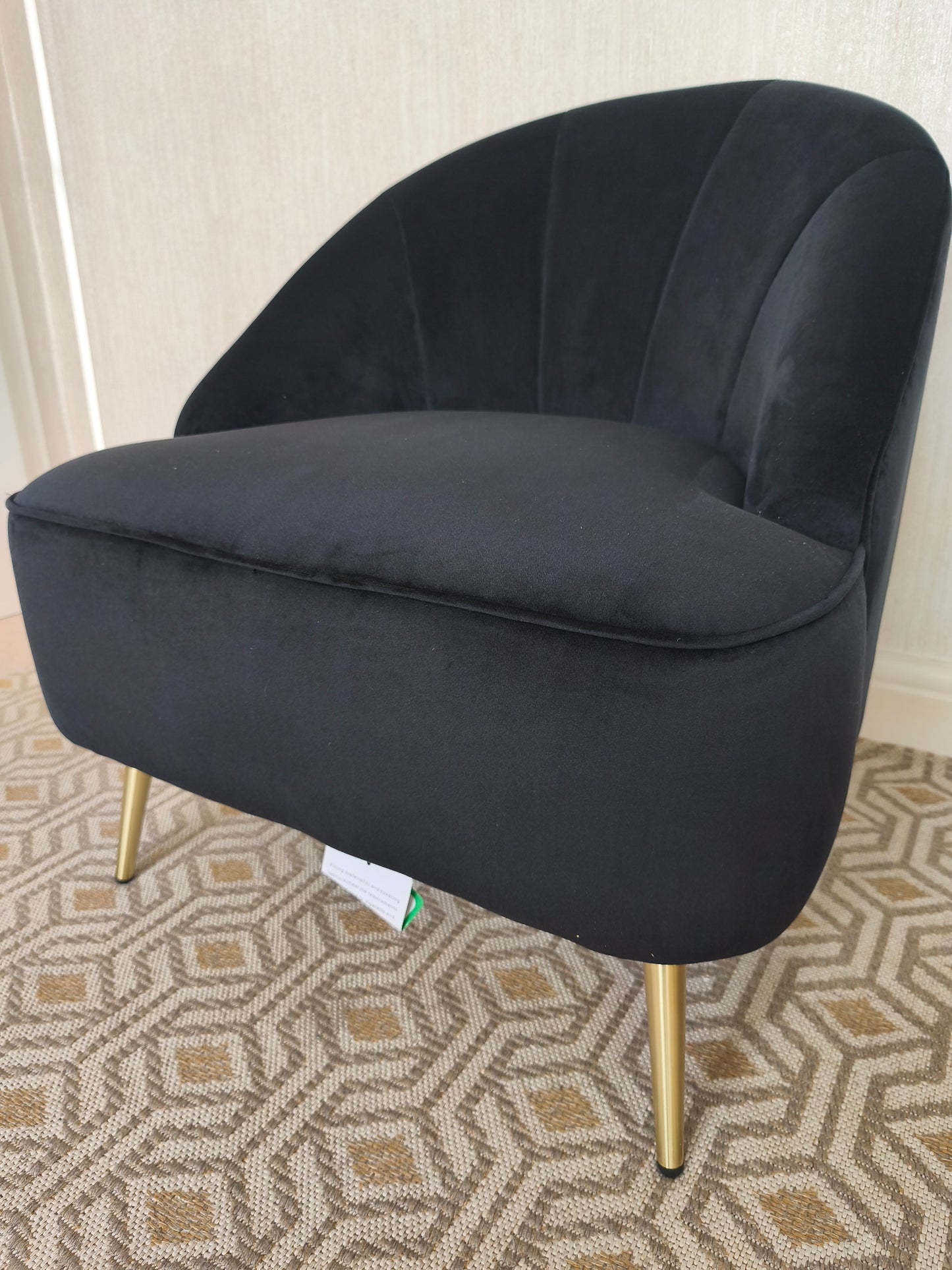 Navy Velvet Accent Chair with golden legs