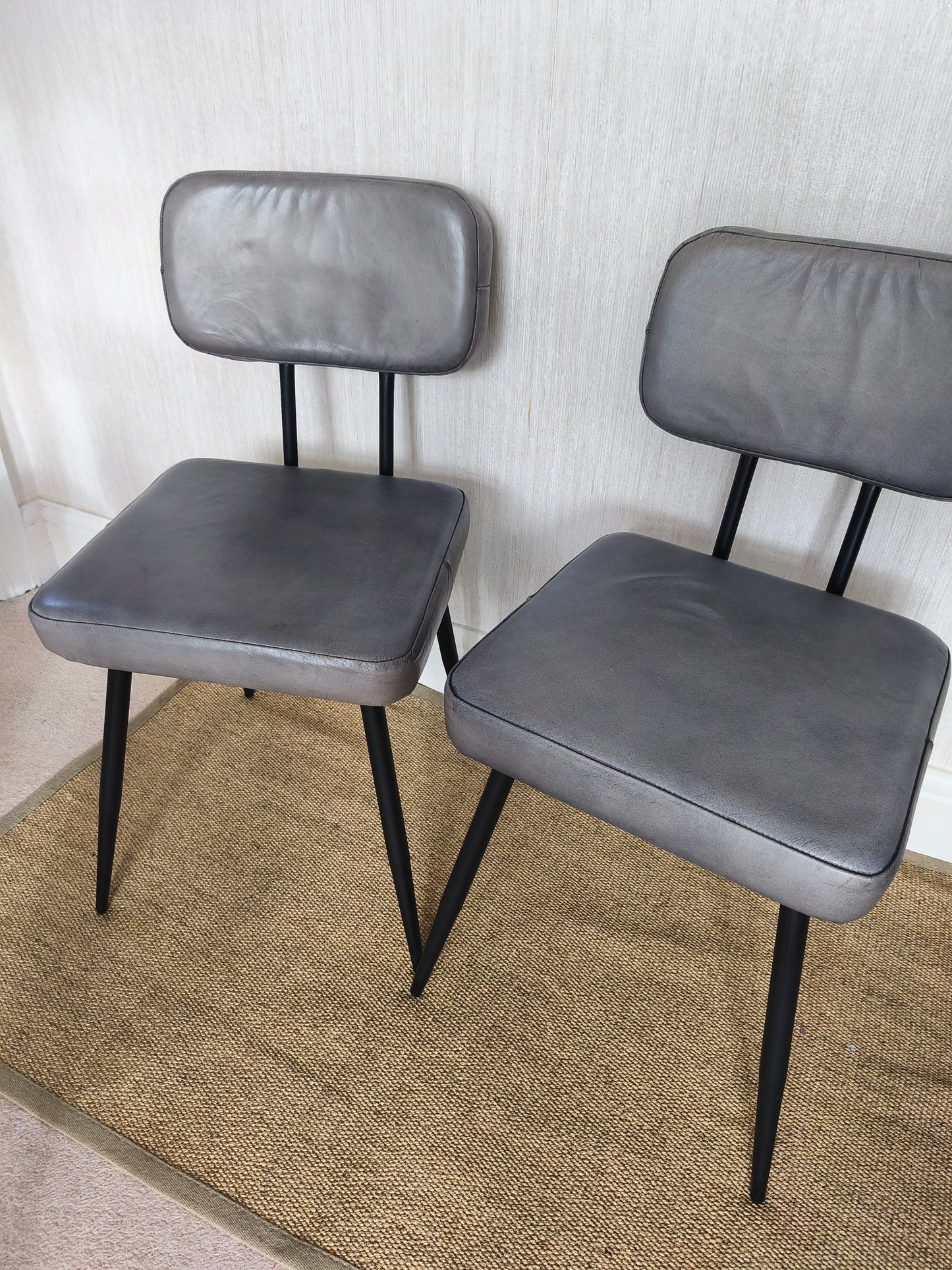 Urban Deco Retro Style Leather Dining Chairs