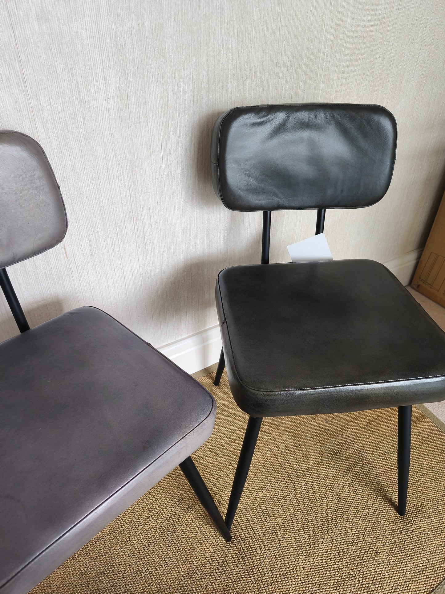 Urban Deco Retro Style Leather Dining Chairs