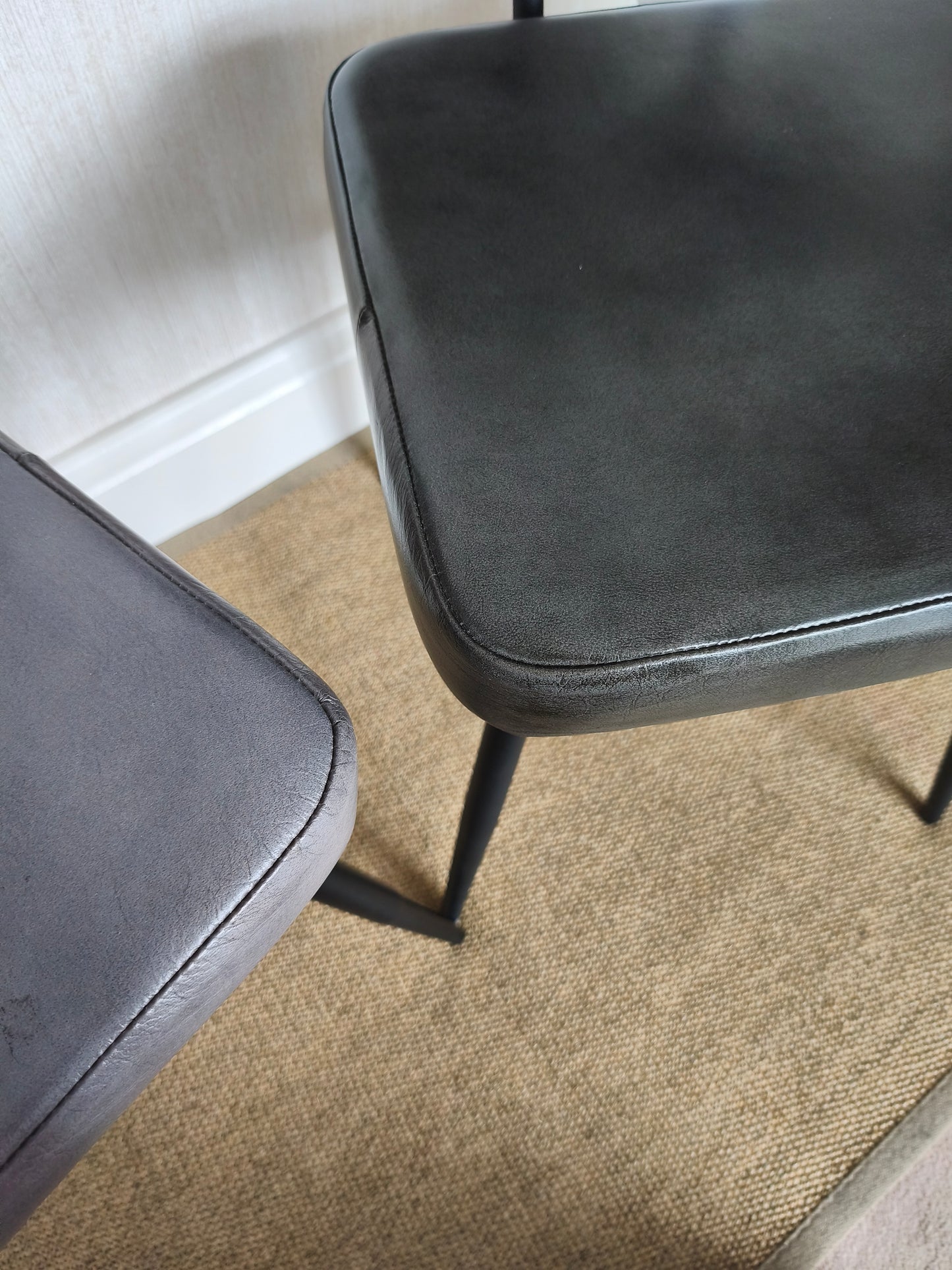 Urban Deco Retro Style Leather Dining Chairs
