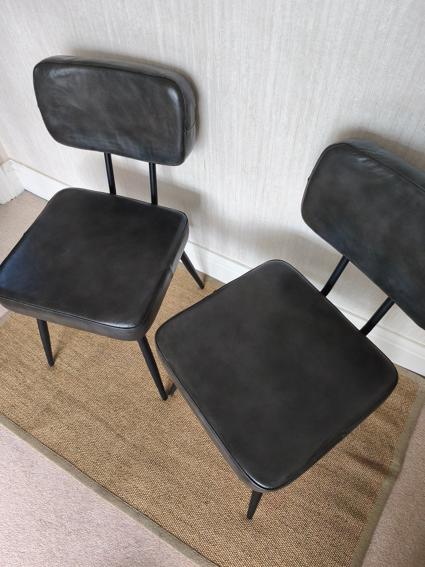 Urban Deco Retro Style Leather Dining Chairs