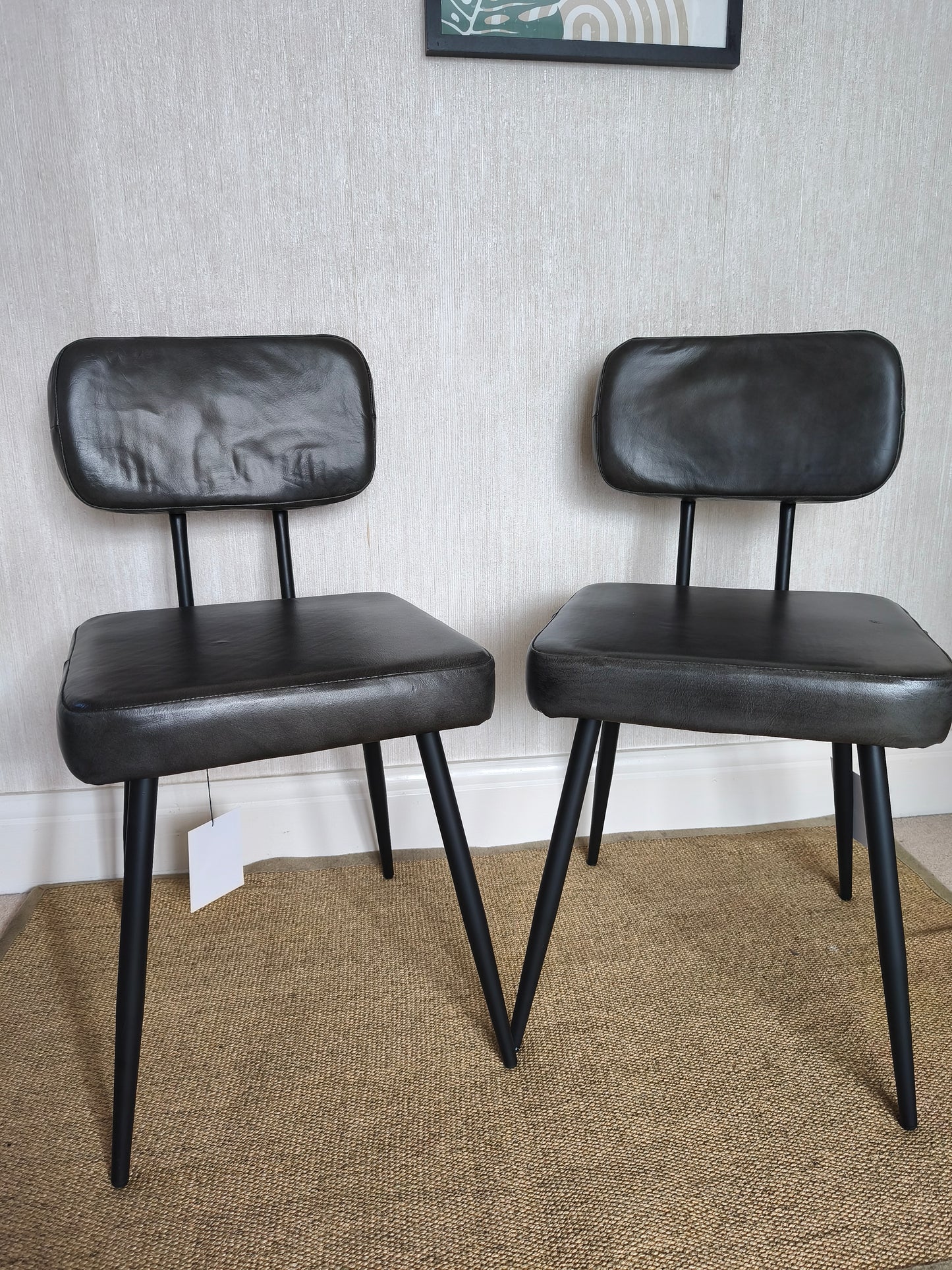 Urban Deco Retro Style Leather Dining Chairs