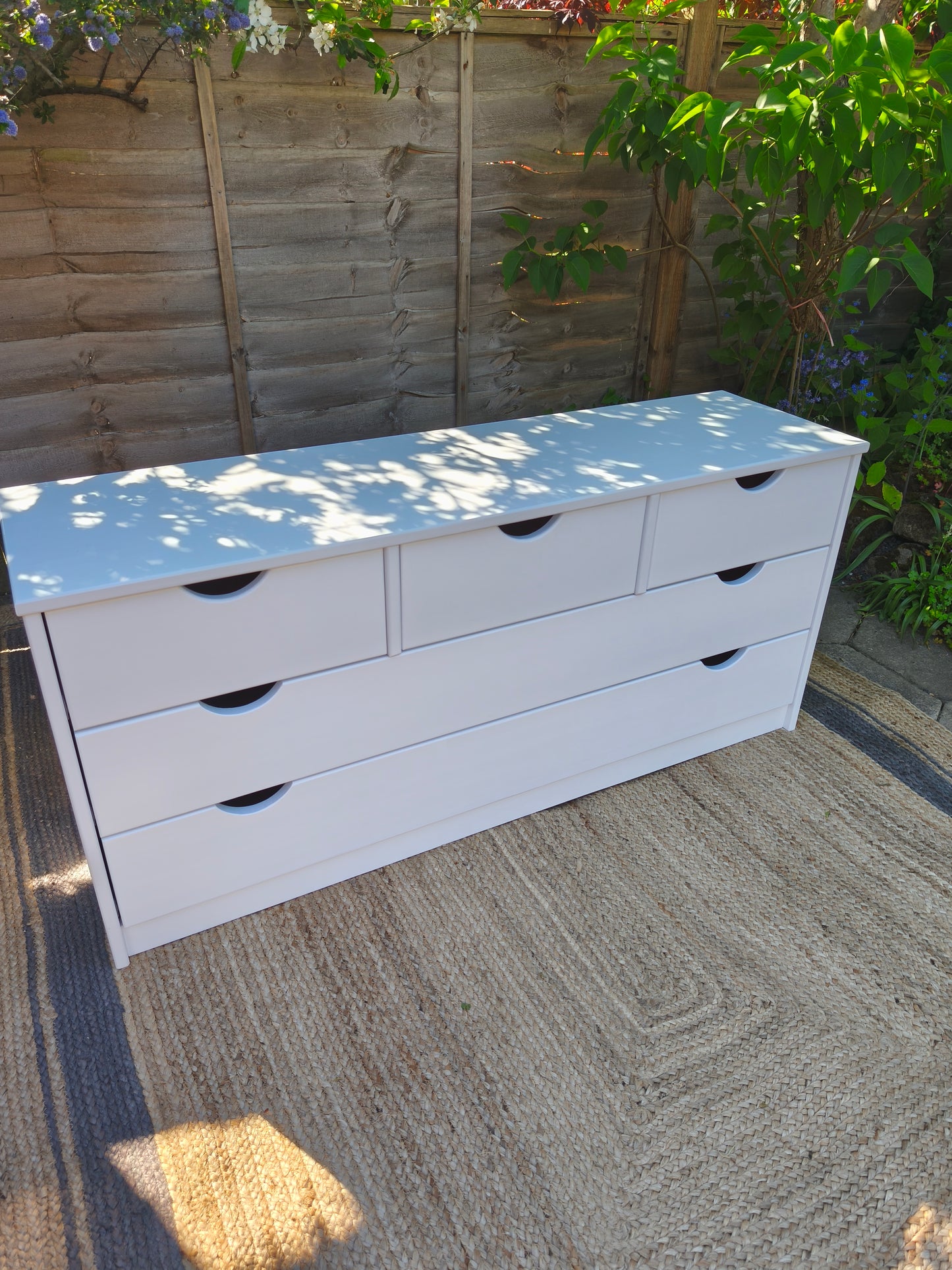 Pine Chest of 5 drawers in White
