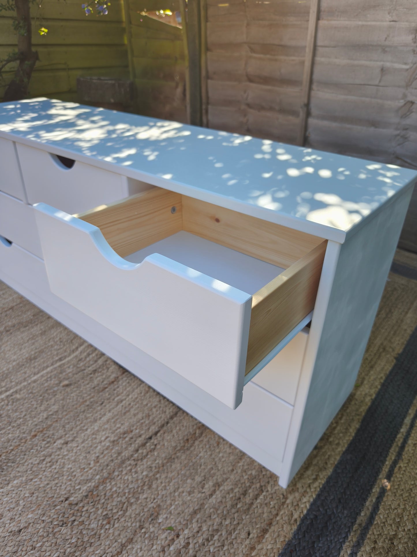Pine Chest of 5 drawers in White