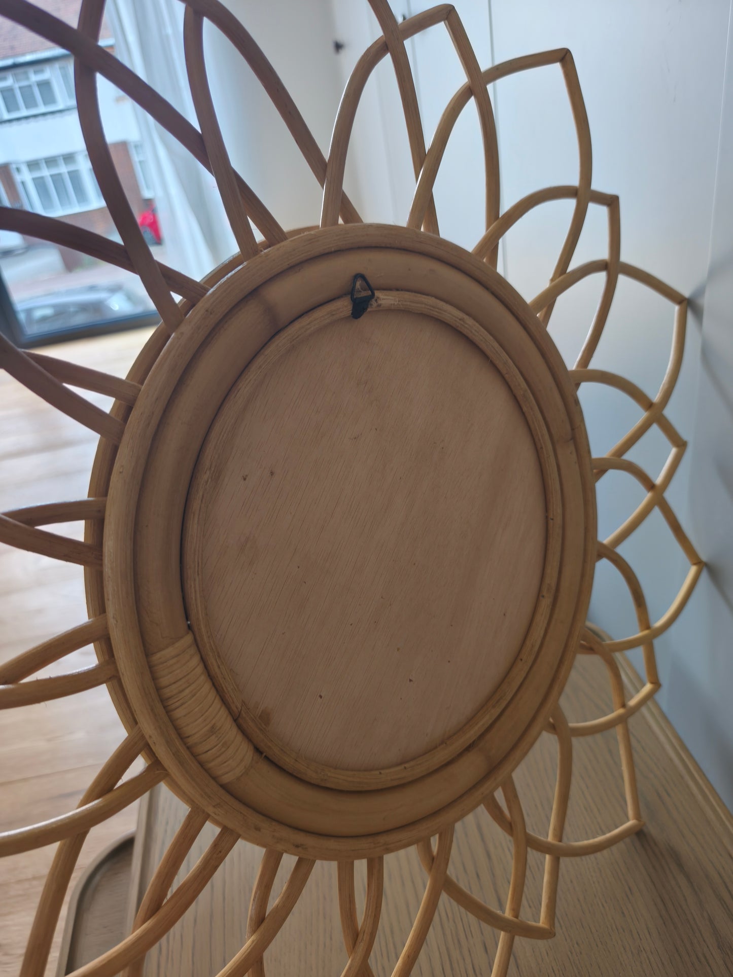 La Redoute Nogu mirror with floral rattan frame