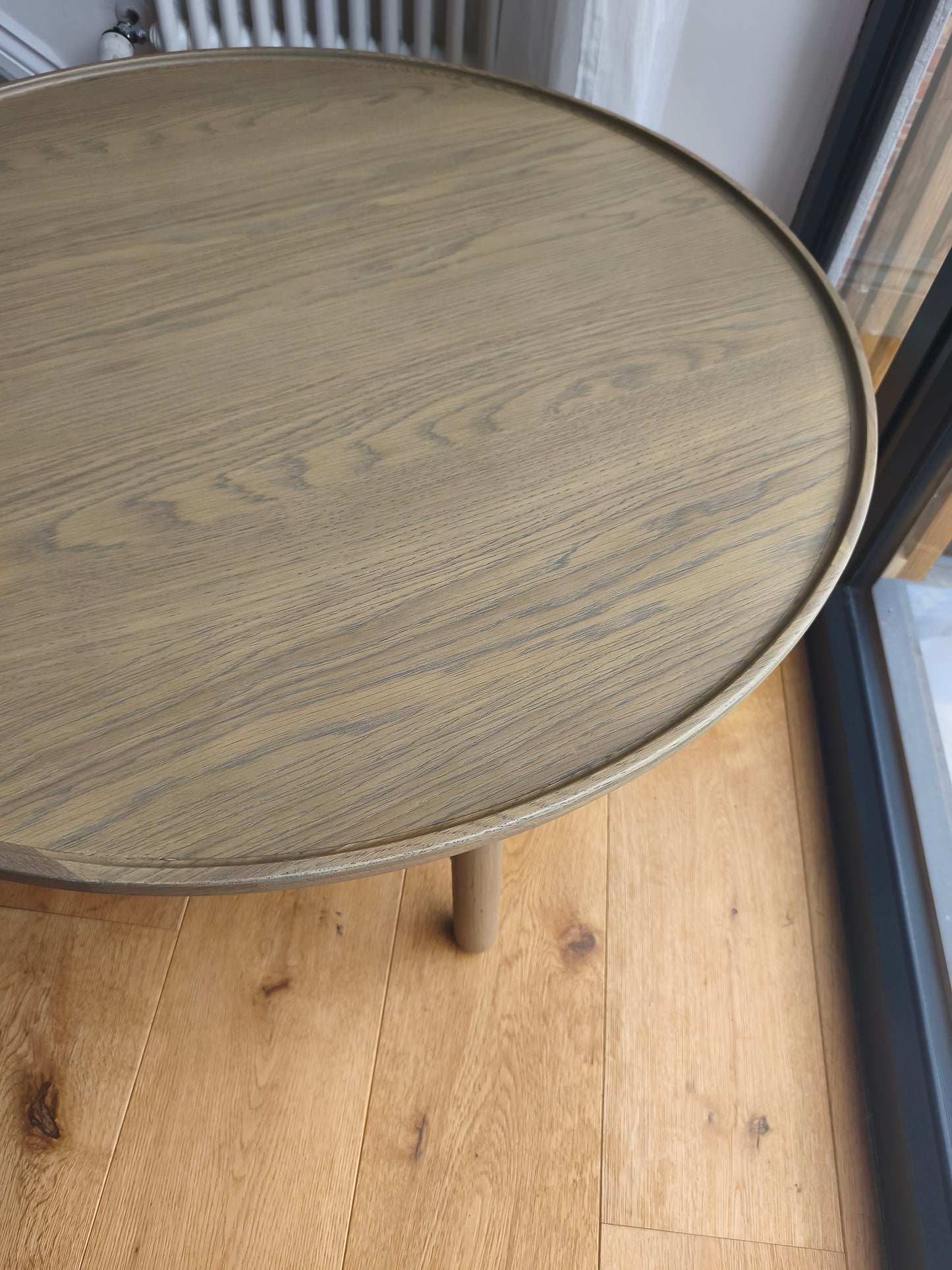 Scandi Style Distressed Oak Round Coffee Table