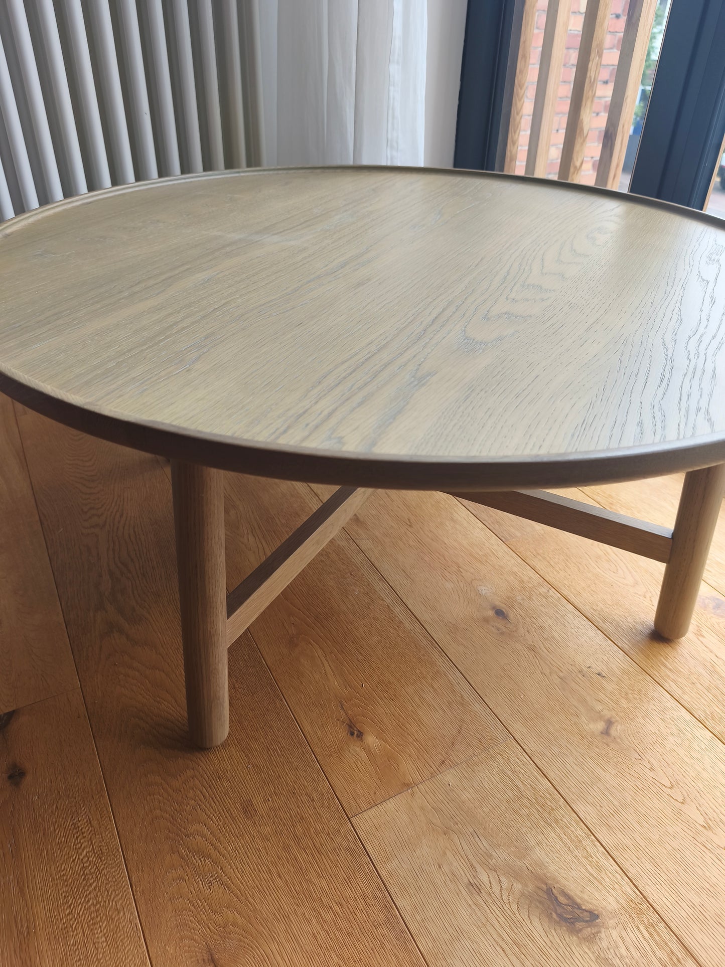 Scandi Style Distressed Oak Round Coffee Table