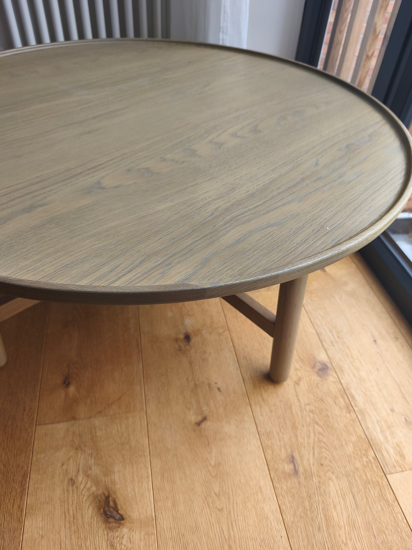 Scandi Style Distressed Oak Round Coffee Table