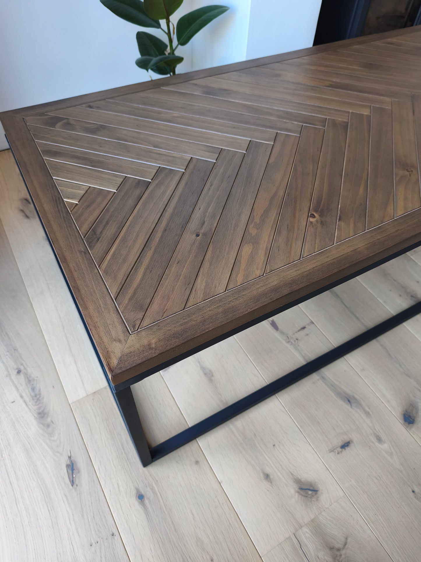 Herringbone Style Pine Parquet Coffee Table