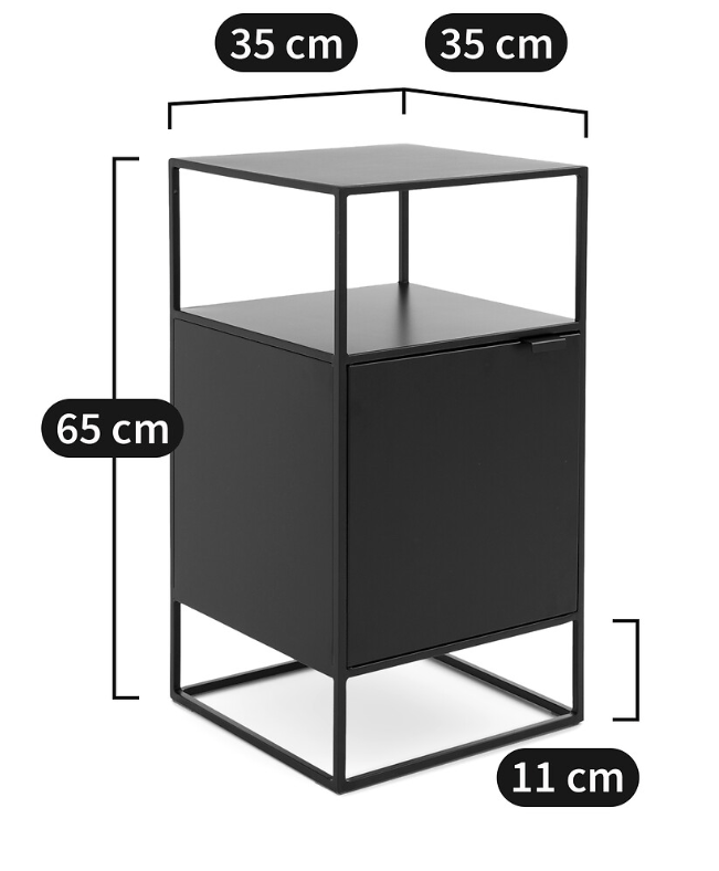 La Redoute Hiba 1 Door Metal Bedside Table