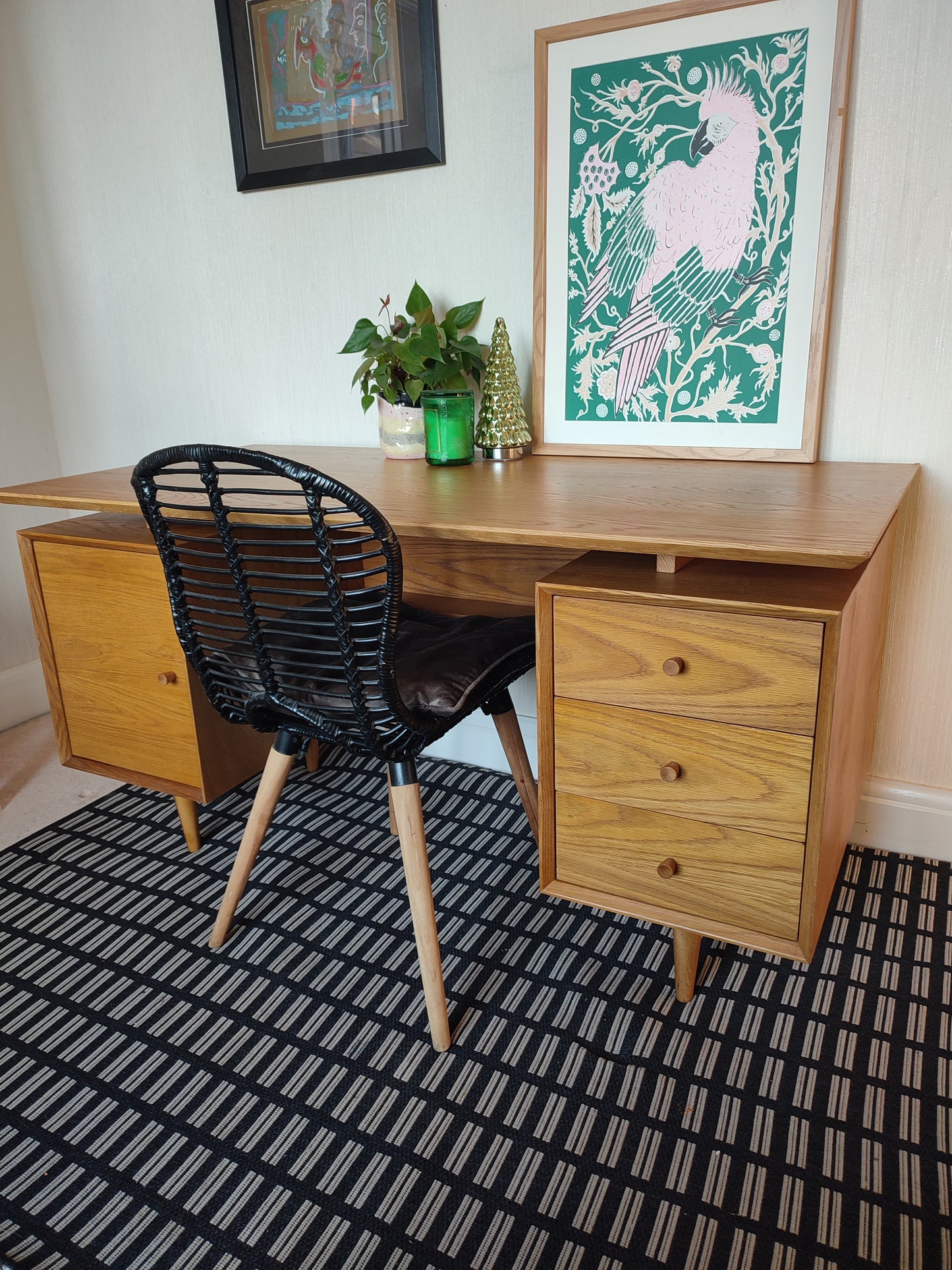 Vintage Style Desk with two cupboards