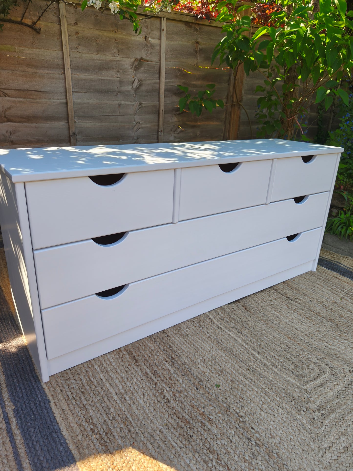 Pine Chest of 5 drawers in White