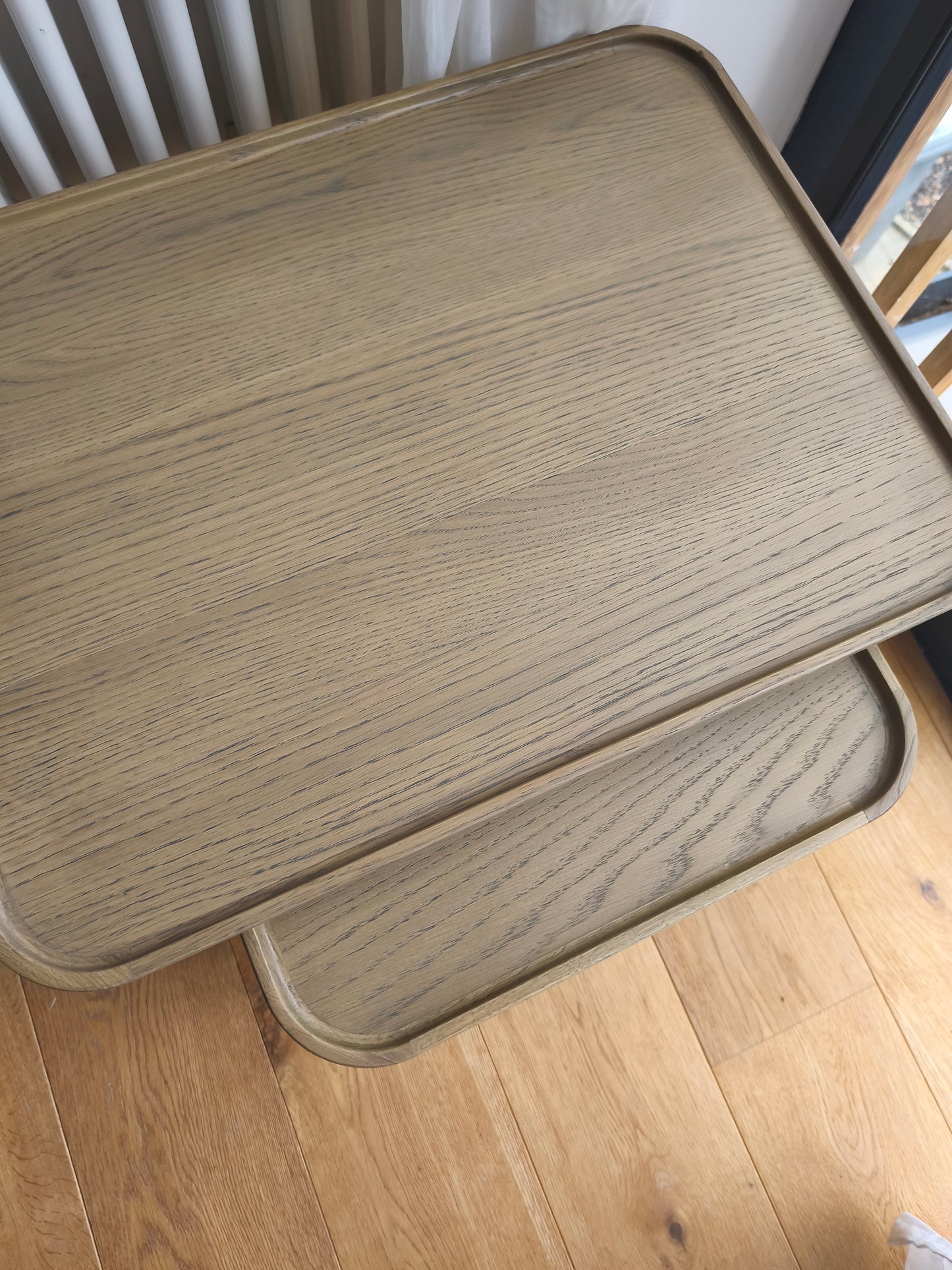 Set of 2 Oak Scandi Nest Side Tables