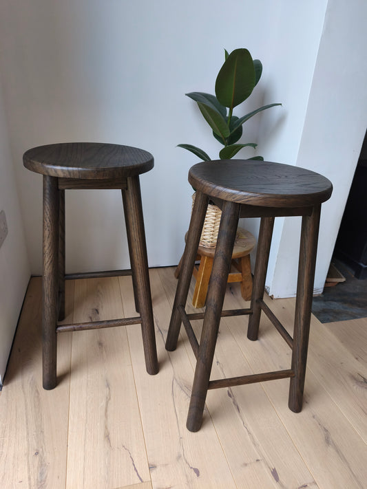Smoked Oak Finish Bar Stools