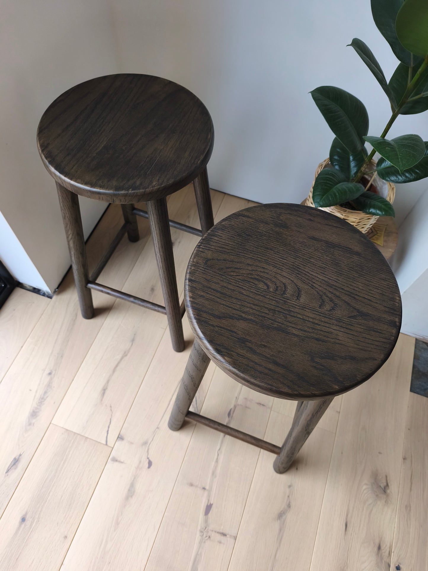 Smoked Oak Finish Bar Stools