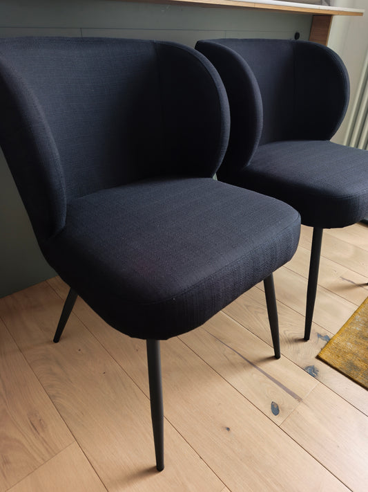 Set of 2 Dining Chairs in Black