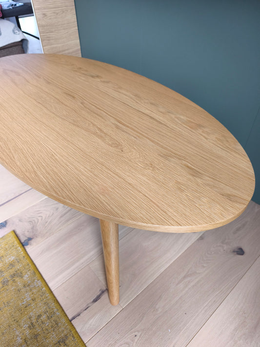 Scandi Style Minimal Design Heidi Solid Oak Oval Coffee Table