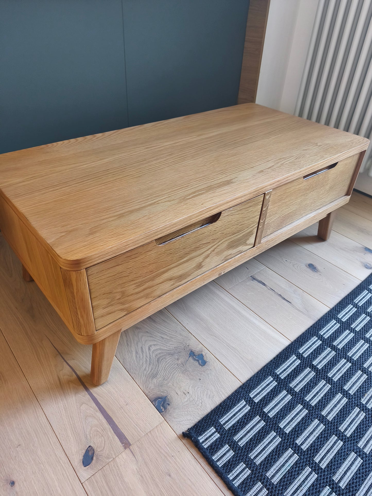 Solid Oak Coffee Table with 2 Drawers