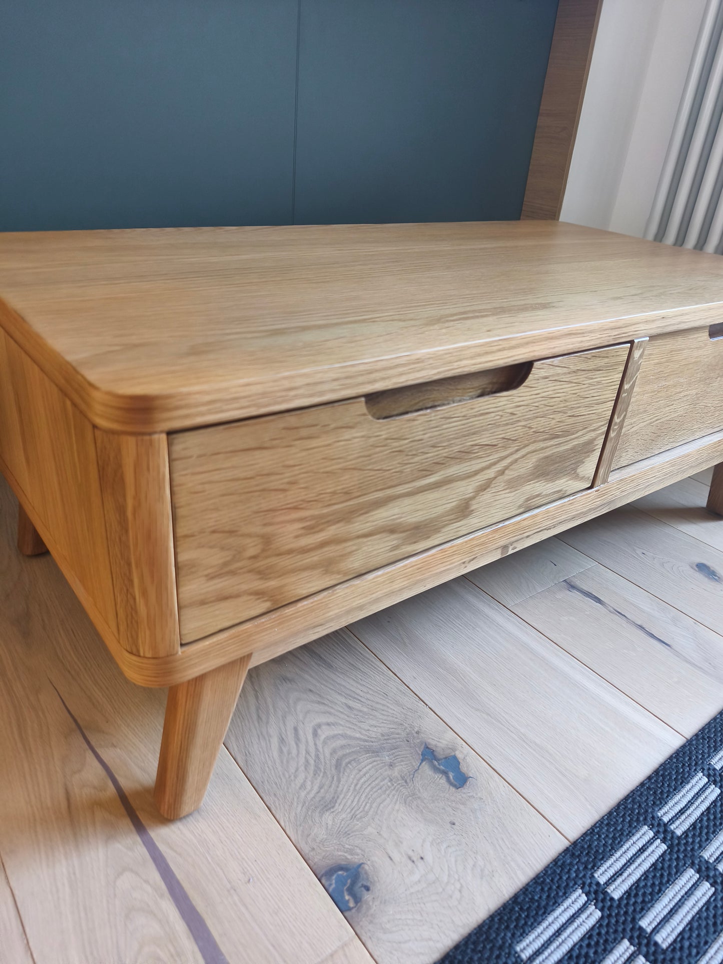 Solid Oak Coffee Table with 2 Drawers