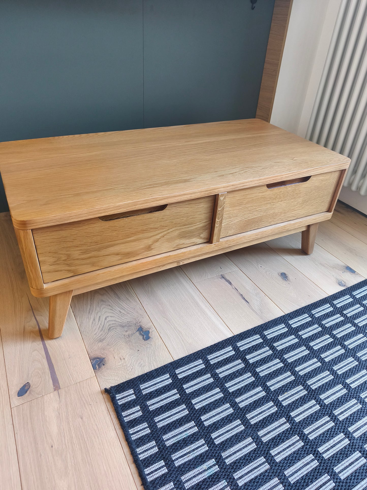 Solid Oak Coffee Table with 2 Drawers