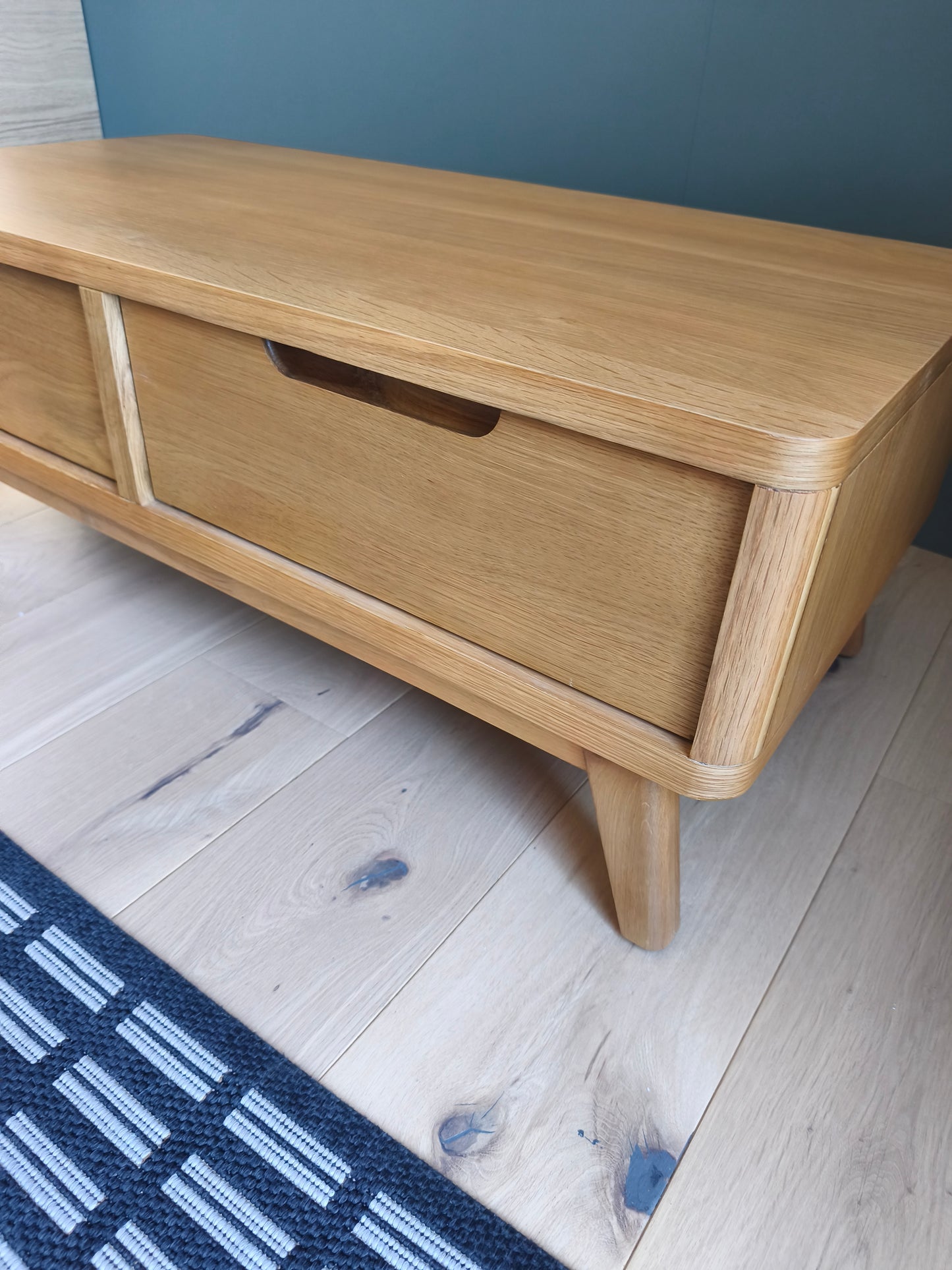 Solid Oak Coffee Table with 2 Drawers