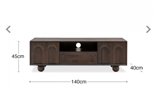 Retro Style Dark Mango Wood TV Stand