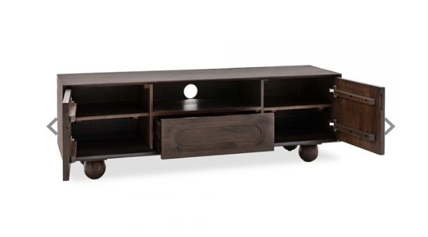 Retro Style Dark Mango Wood TV Stand